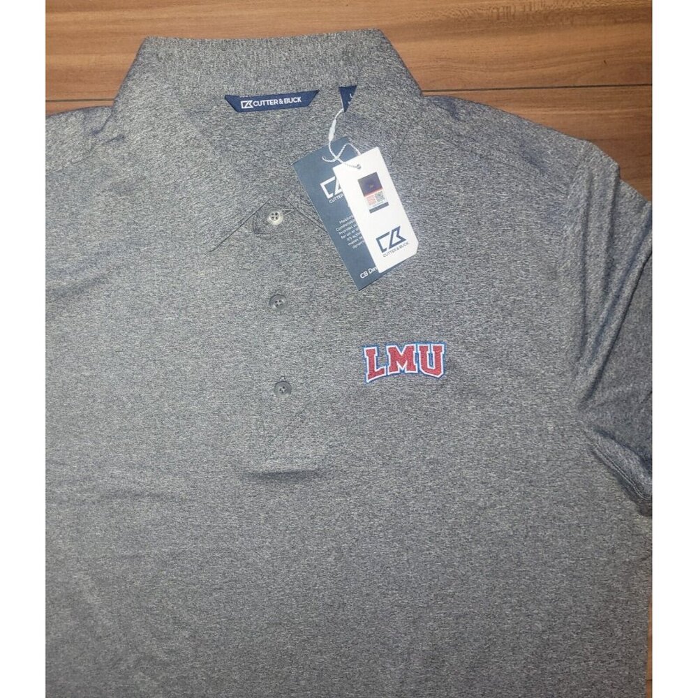Cutter & Buck LMU Gray Polo Shirt Breathable DryTec 50UPF+ Men Size L NEW Loyola - Picture 3 of 6